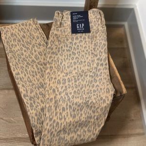 NWT Gap high rise skinny ankle leopard print